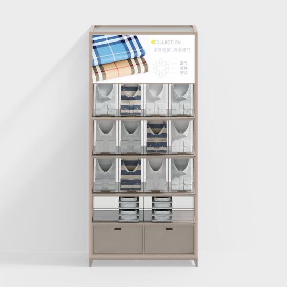 Stylish Low-Polygon Display Cabinet 3D model