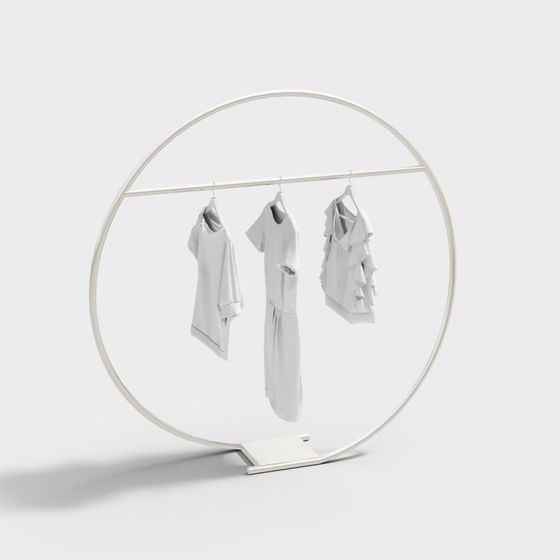 Circular Clothes Rack 3D model