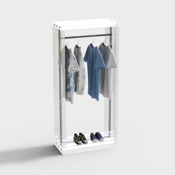 Transparent Acrylic Hanger 3D model for Modern Spaces