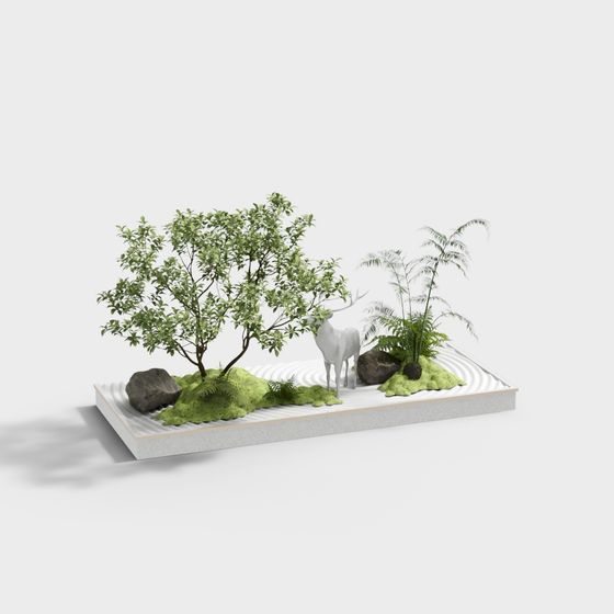 Forest Path Low-Poly 3D Model