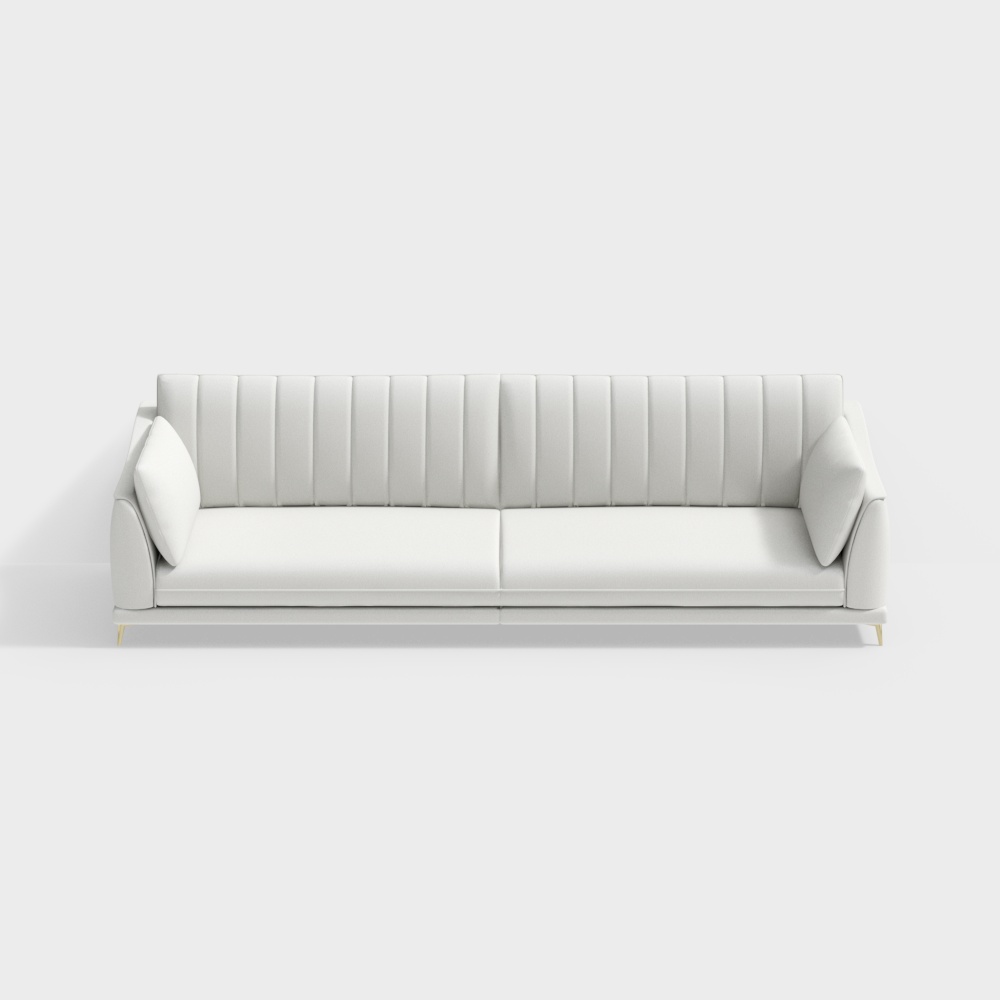Bosheng cream style fabric metal living room 2.8m four seat sofa-Rheinland-BSNYS2858