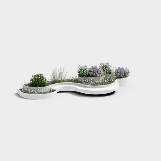 Stylish Streamlined Planter 3D model for Creative Projects