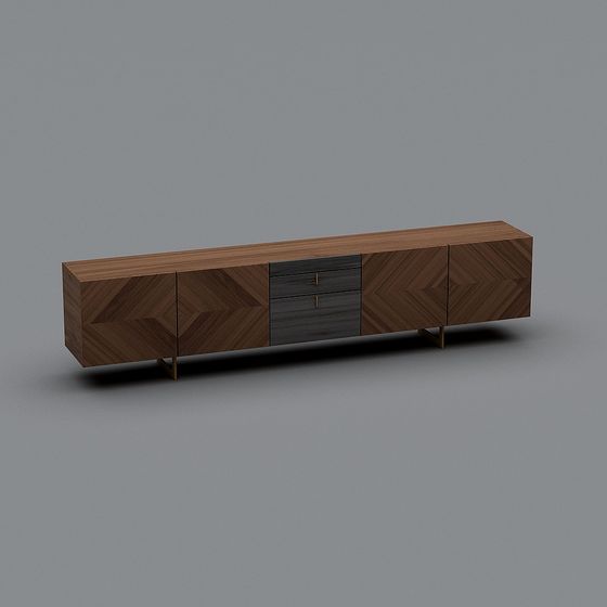 Elegant Low-Poly TV Stand 3D Model