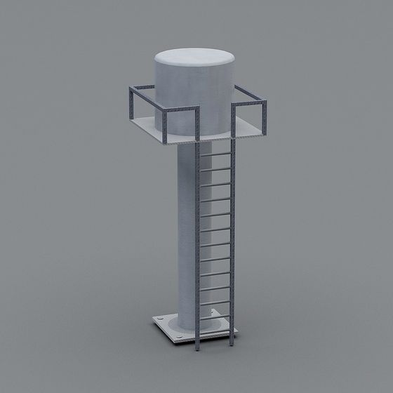 Industrial Water Tower 3D model for Creative Projects