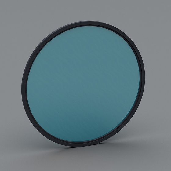 Elegant Round Mirror 3D model with Unique Design