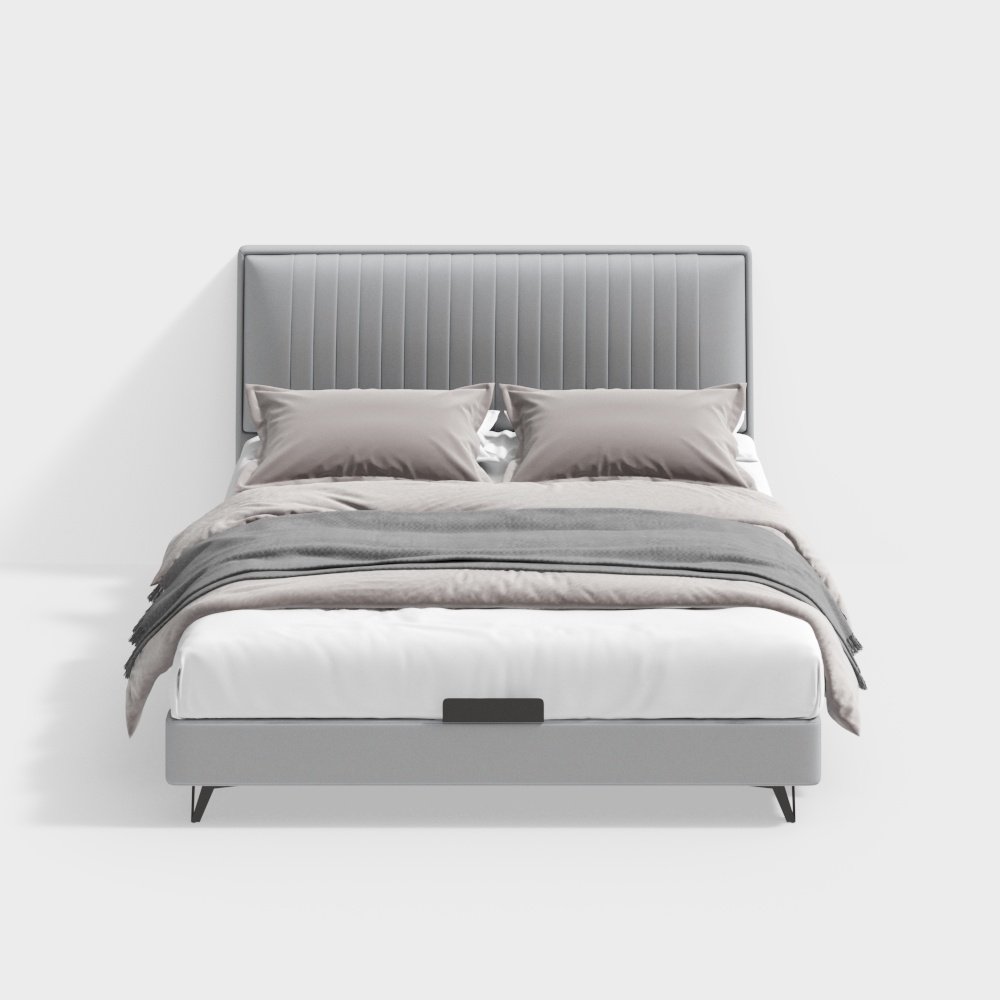 Modern Minimalist Classic Series CLJ-MF-9971 Bed Combination - Glacier Gray