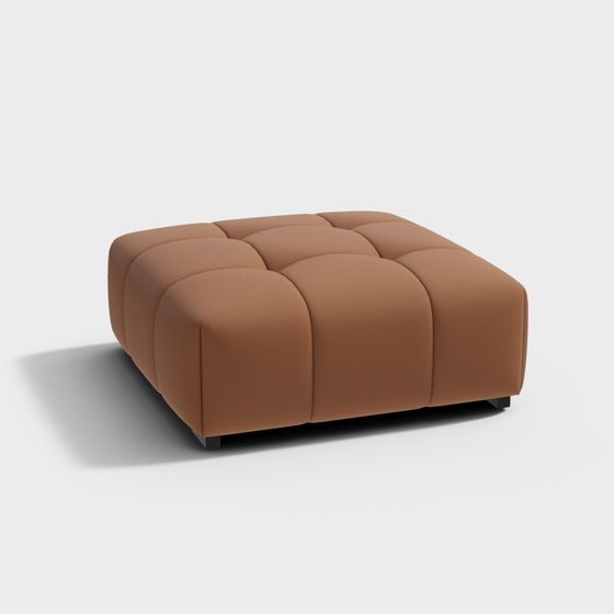 Chic Orange Sofa Stool 3D Model for Versatile Spaces