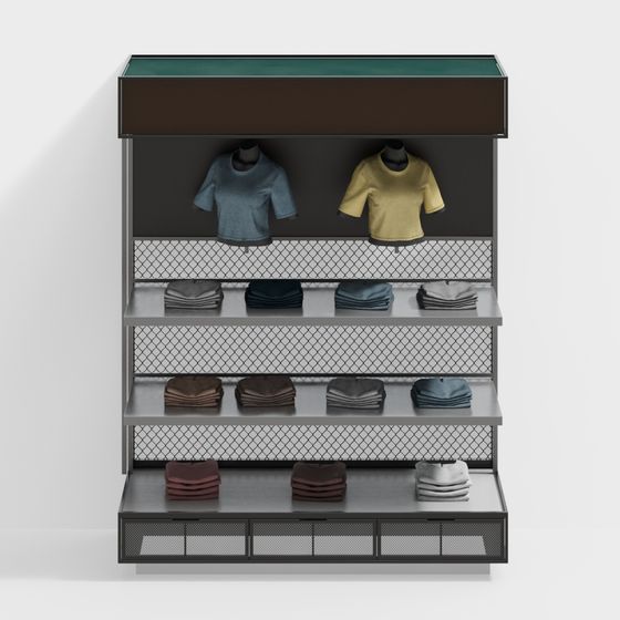Low-Poly Fashion Display Cabinet 3D model
