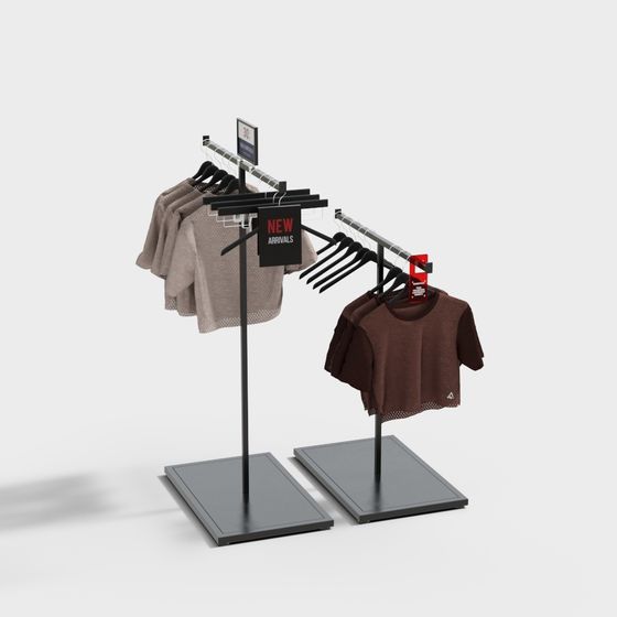 Stylish Clothing Display Rack 3D model for Modern Retail