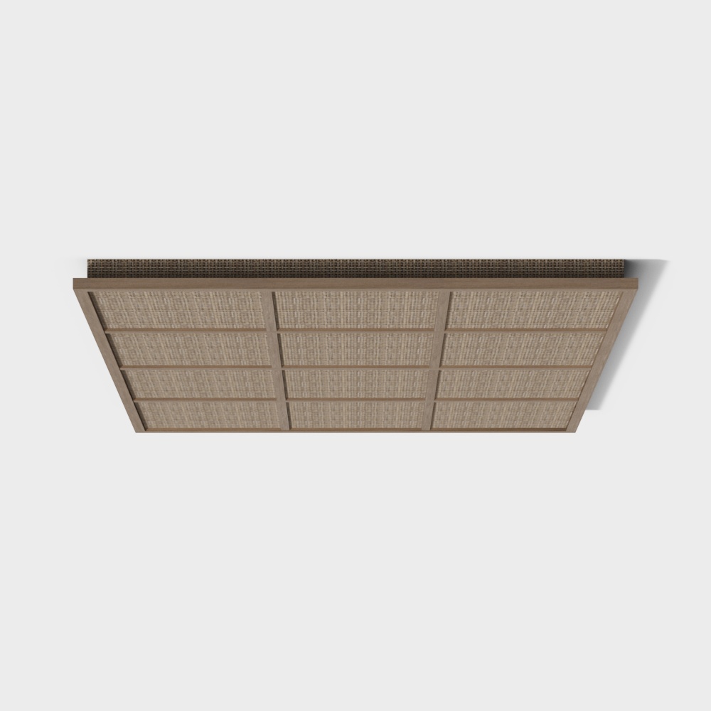 Rattan Ceiling Panel 3D Model – Woven Texture Design