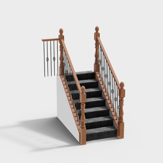 Stylish Low-Poly Staircase 3D Model for Creative Projects