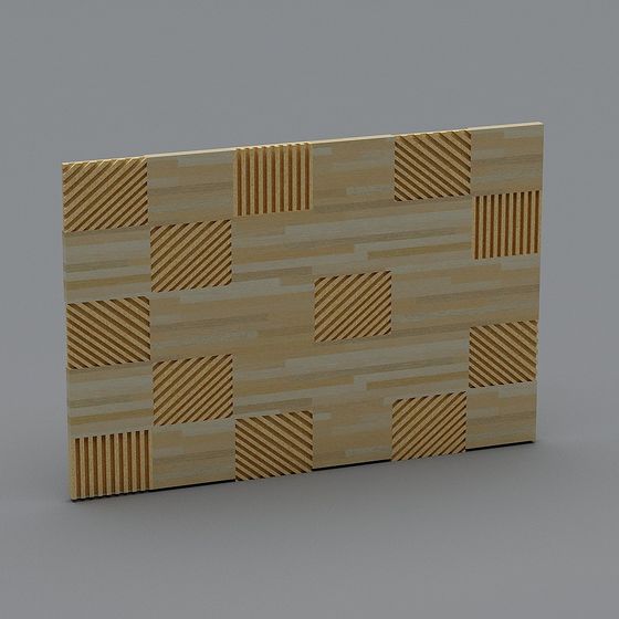 Low-Poly Wooden Patchwork Board 3D Model