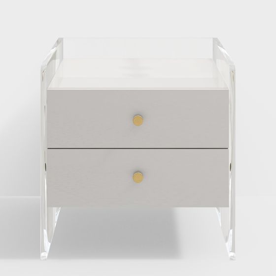 Transparent Glass Nightstand 3D model