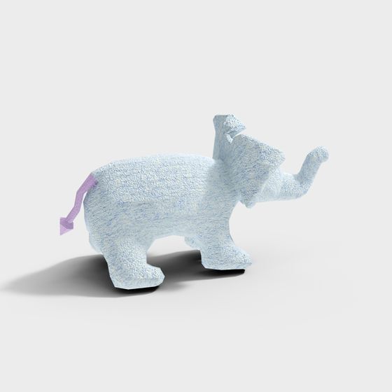 Charming Low-Poly Elephant 3D model