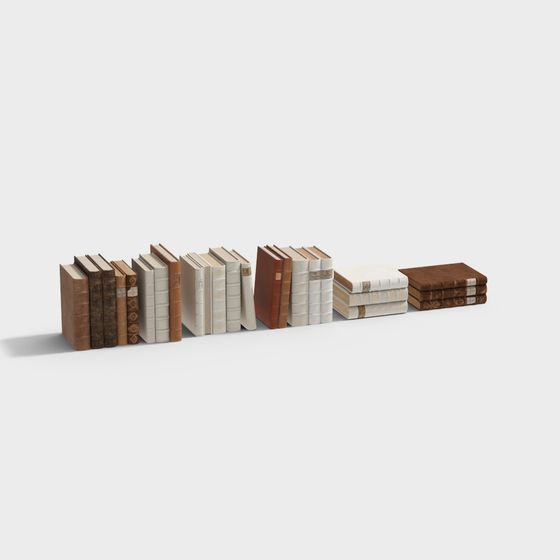 Low-Poly High-Detailed 3D Bookshelf Model