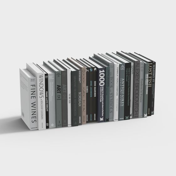 Realistic Book Collection 3D Model for Creative Projects