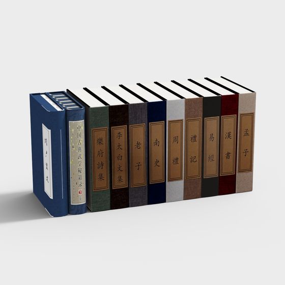 Vintage Bookshelf 3D Model Design