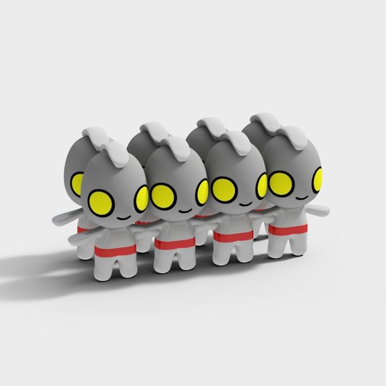 Cute Low-Poly Cartoon Characters 3D model