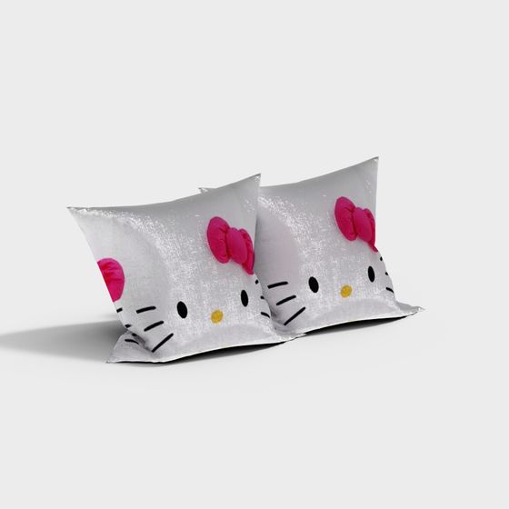 Hello Kitty Themed 3D Pillowcase Model for Playful Interiors