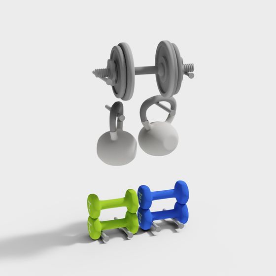 Colorful Fitness Equipment 3D Models