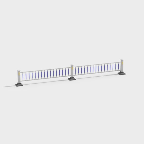 Contemporary Low-Polygon Guardrail 3D model