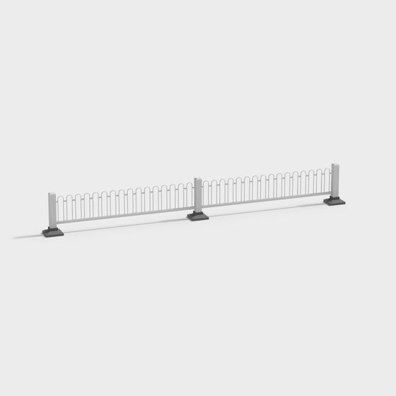 Stylish Picket Fence Low-Poly 3D model