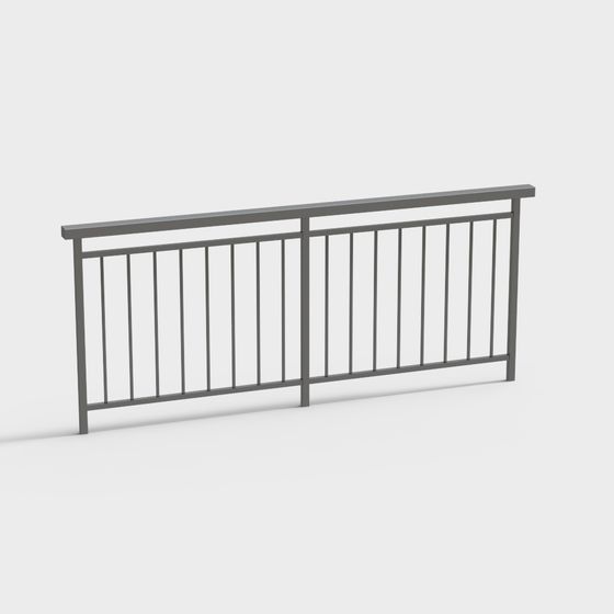Stylish Metal Railing 3D Model
