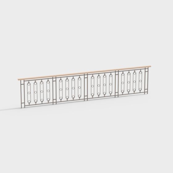 Elegant Balcony Railing 3D model for Creative Projects
