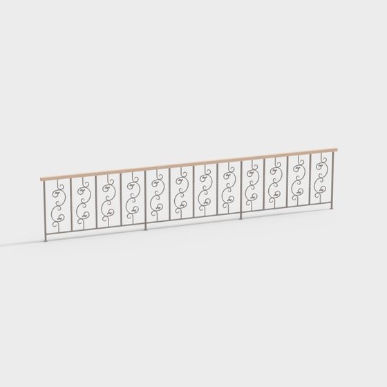 Elegant Low-Poly Railing 3D Model