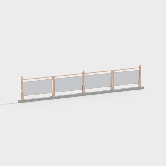 Urban Low-Poly Railing 3D Model for Modern Designs