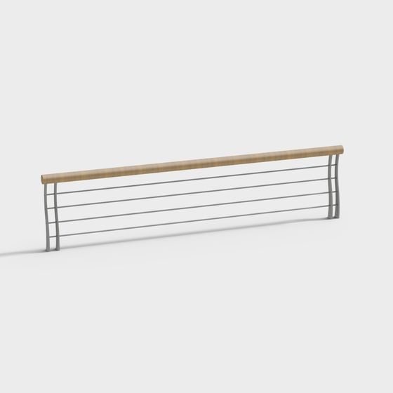 Chic Brown Metal Guardrail 3D Model