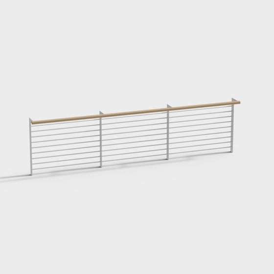 Minimalist Metal Railing 3D model
