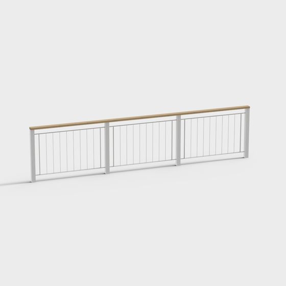 Sleek Minimalist Railing 3D Model