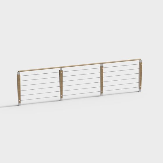 Sleek Minimalist Railing 3D model
