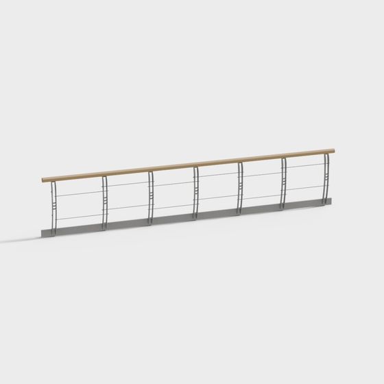 Elegant Low-Poly Metal Railing 3D Model for Modern Spaces