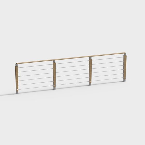 Minimalist Metal Railing 3D model