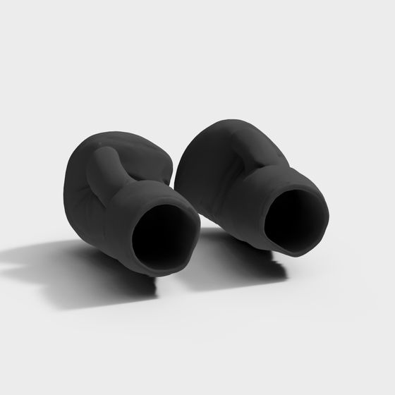 Stylish Black Earbuds 3D model for Urban Lifestyle