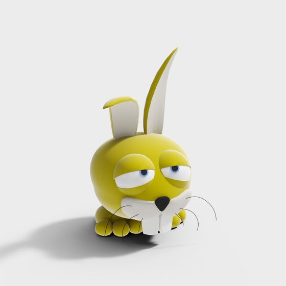 Adorable Low-Polygon 3D Rabbit Model