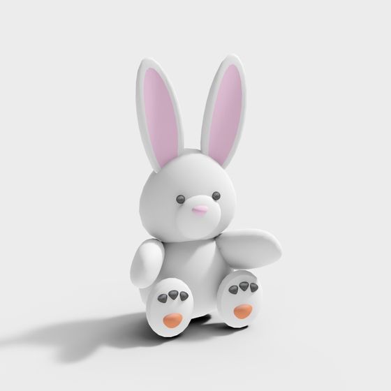 Charming Bunny Plushie 3D model