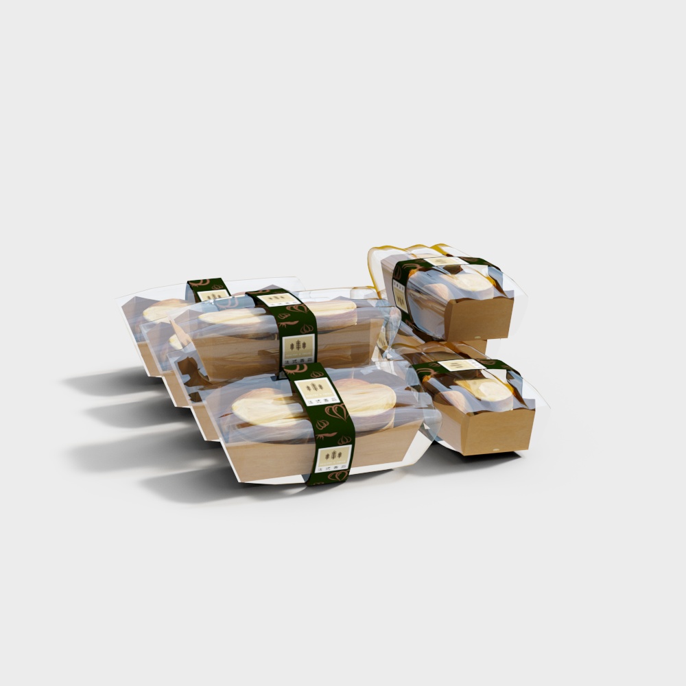 Delightful Dessert Boxes 3D Model – Low-Poly Food Packs