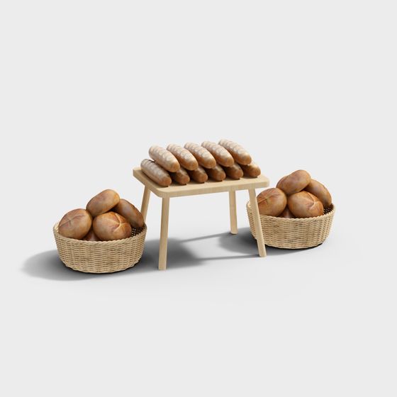 Low Poly Bread 3D Model for Creative Projects