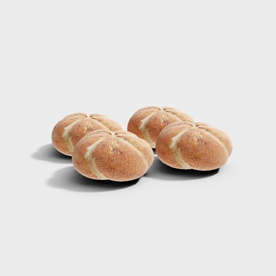 Realistic Low-Poly Bread 3D model