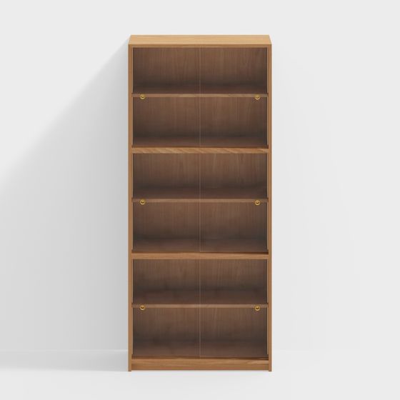 Elegant Low-Polygon Bookshelf 3D model