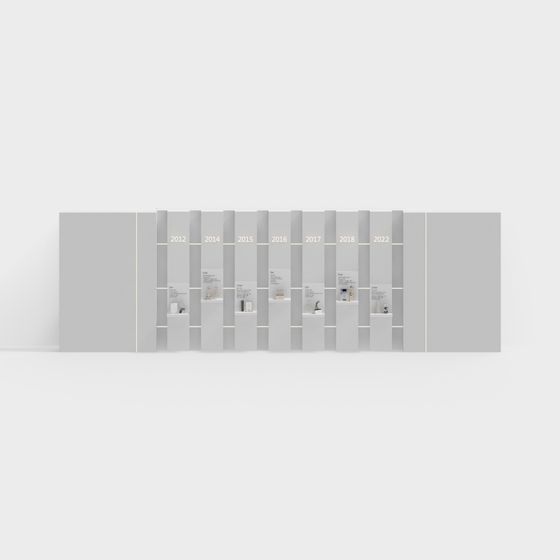 Stylish Timeline Display Wall 3D model for Creative Spaces