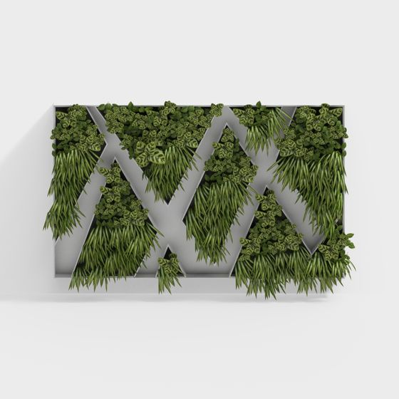 Living Wall Low-Poly 3D Model