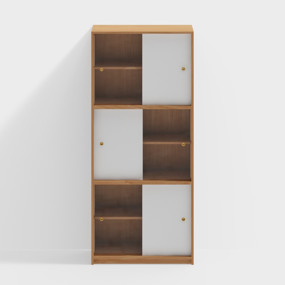 Tableless 3 transparent 3 white glass cabinet doors