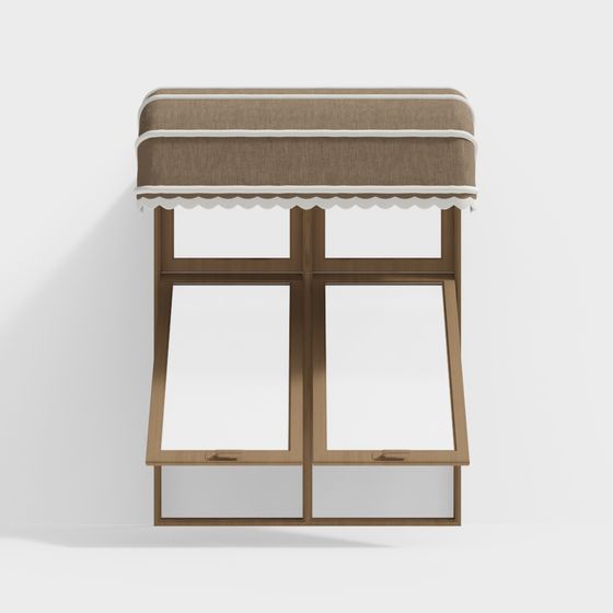 Simple Wooden Storage Stool 3D model