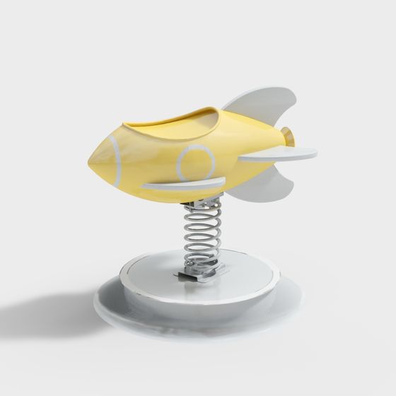 Whimsical Spring Rocket Toy 3D Model