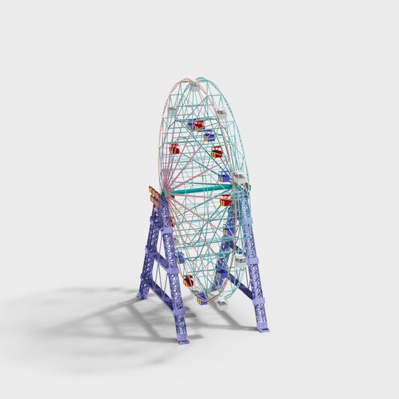 Vibrant Ferris Wheel 3D model