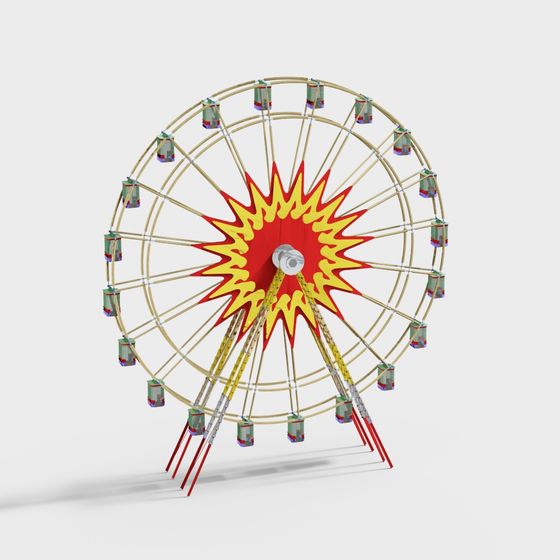 Vibrant Ferris Wheel 3D model